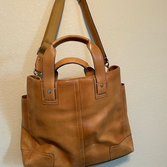 Coach Leather Tote Messenger Bag F70103 Crossbody Laptop Work Briefcase - Picture 3 of 8